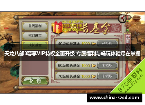 天龙八部3尊享VIP特权全面升级 专属福利与畅玩体验尽在掌握